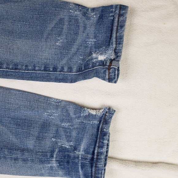 Madewell 9" High-Rise Skinny Jeans: Destructed-Hem Edition Size 26 Distressed - Picture 12 of 16